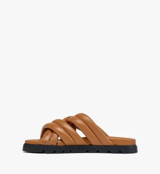 Sandales croisées à imprimé Monogram en cuir d&rsquo;agneau
