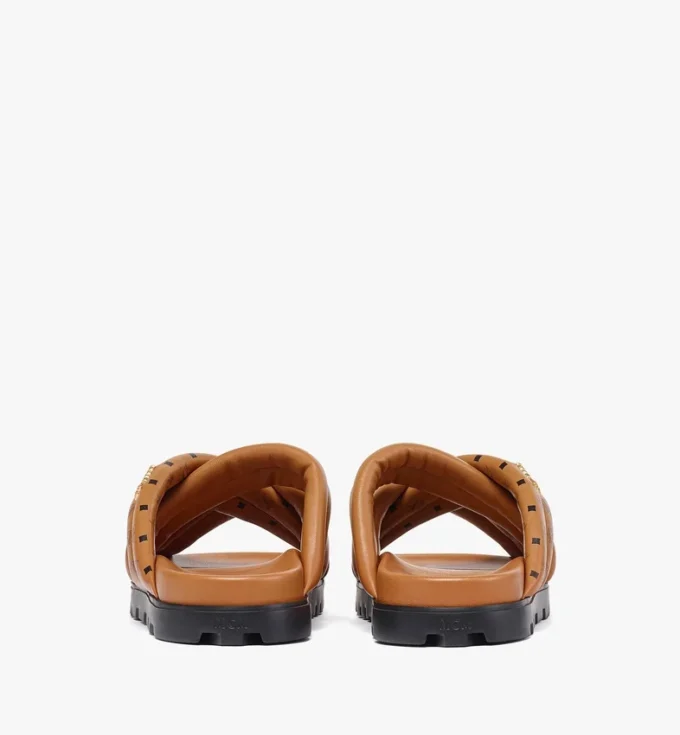 Sandales croisées à imprimé Monogram en cuir d&rsquo;agneau