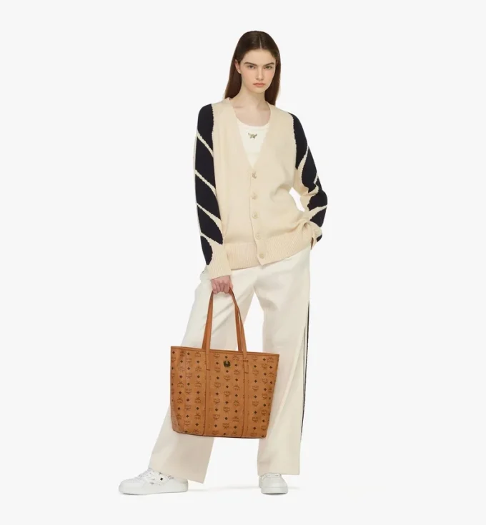 Shopper Toni à fermeture zippée sur le dessus en Visetos