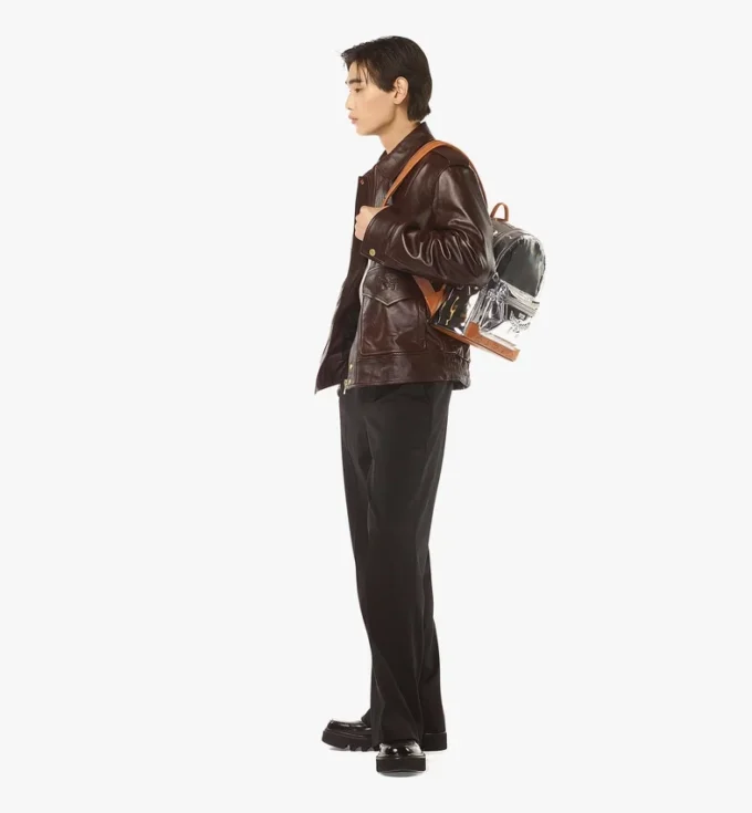Stark Backpack en cuir miroir métallisé