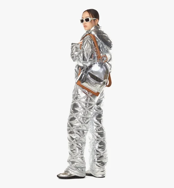 Stark Backpack en cuir miroir métallisé