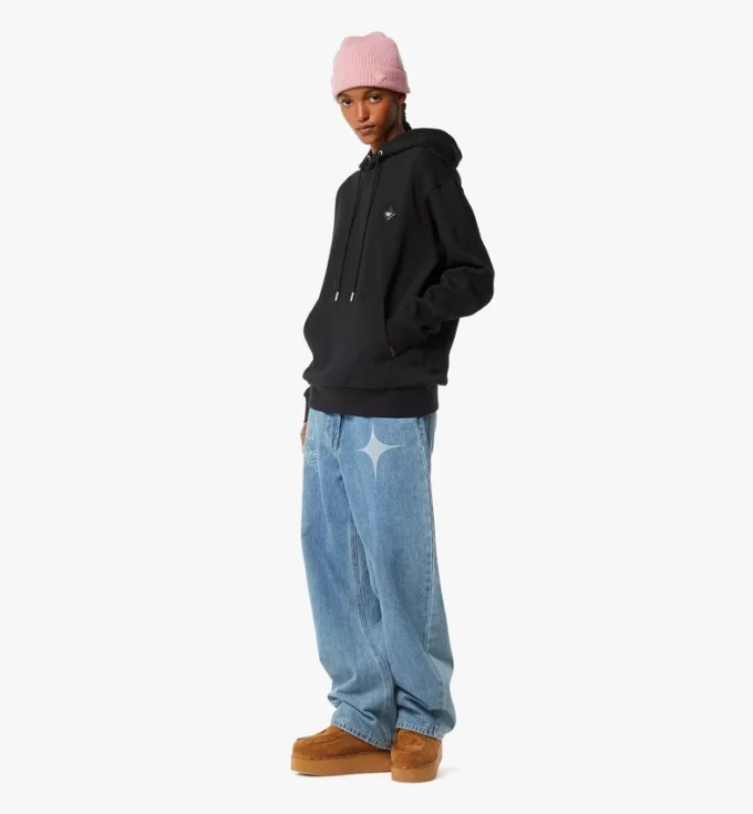 Sweat à capuche en ponte avec patch logo Essential