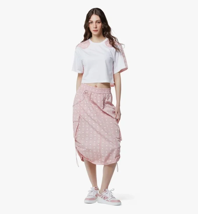 Jupe midi Monogram en nylon recyclé