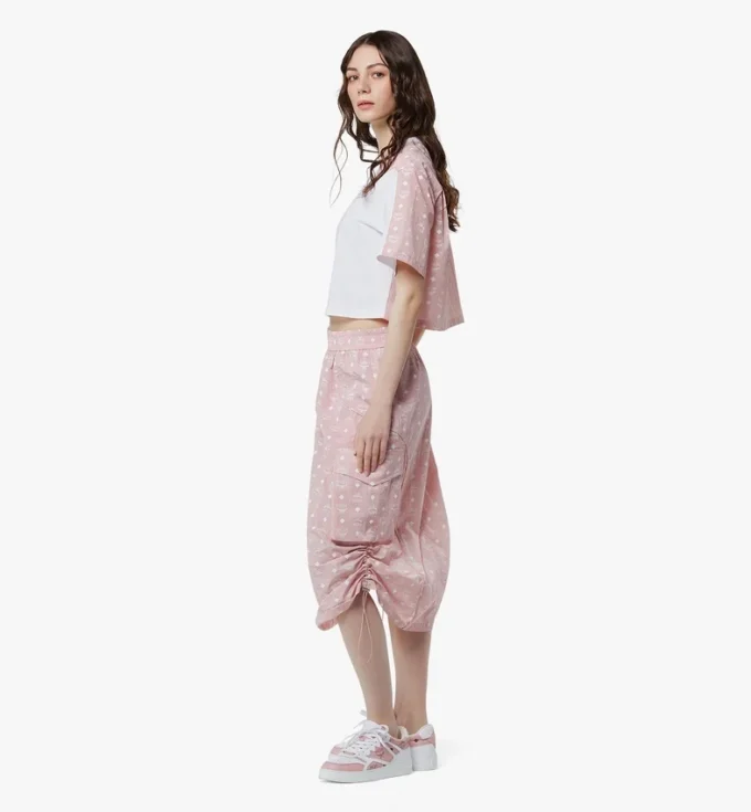 Jupe midi Monogram en nylon recyclé