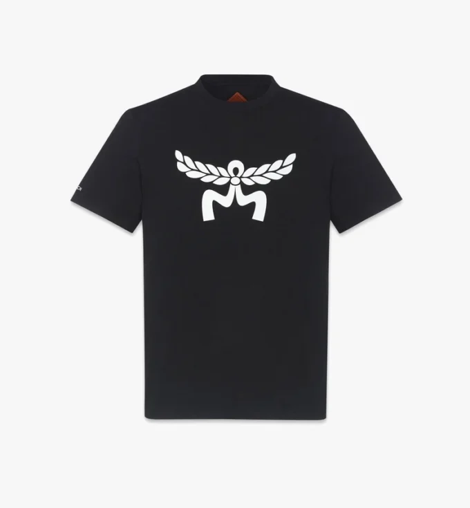 T-shirt en coton biologique avec logo Laurel imprimé T-shirt en coton biologique avec logo Laurel imprimé