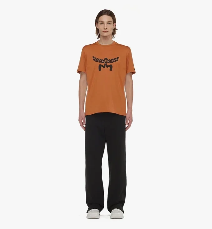 T-shirt en coton biologique avec logo Laurel imprimé T-shirt en coton biologique avec logo Laurel imprimé