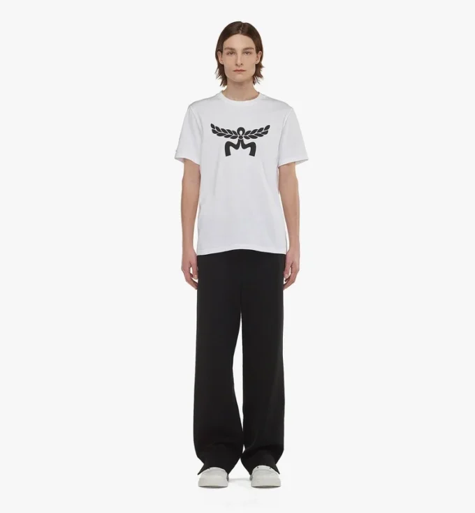 T-shirt en coton biologique avec logo Laurel imprimé T-shirt en coton biologique avec logo Laurel imprimé