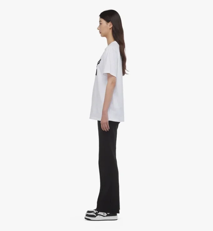 T-shirt en coton biologique avec logo Laurel imprimé T-shirt en coton biologique avec logo Laurel imprimé