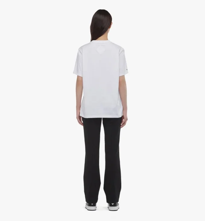 T-shirt en coton biologique avec logo Laurel imprimé T-shirt en coton biologique avec logo Laurel imprimé