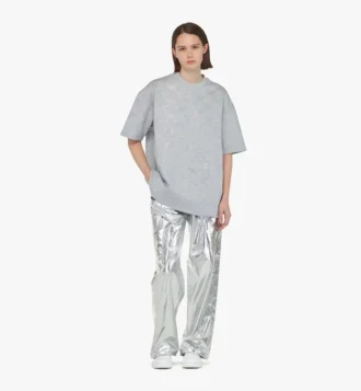 T-shirt en ponte avec monogramme en cristaux T-shirt en ponte avec monogramme en cristaux