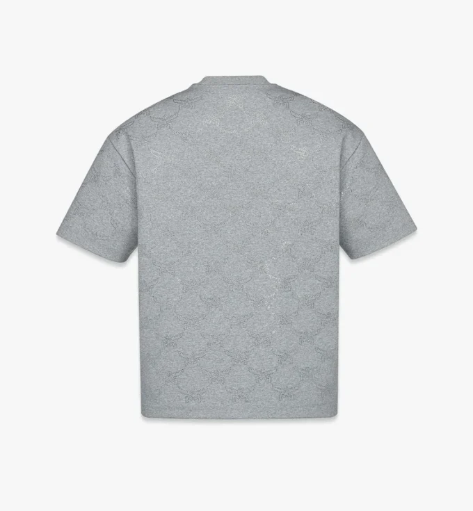 T-shirt en ponte avec monogramme en cristaux