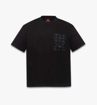 T-shirt à poche patch monogrammée en coton biologique