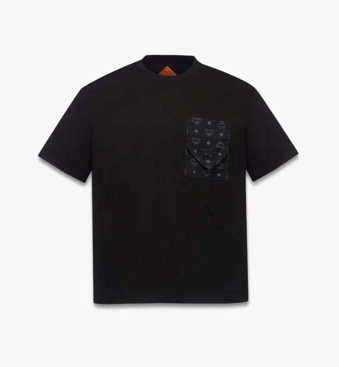 T-shirt à poche patch monogrammée en coton biologique