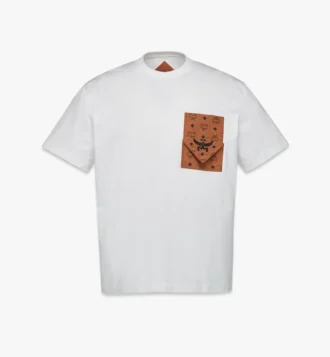 T-shirt à poche patch monogrammée en coton biologique
