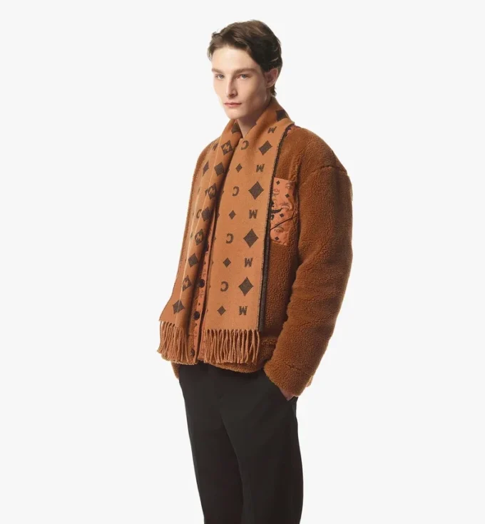 Étole jacquard à monogramme bicolore
