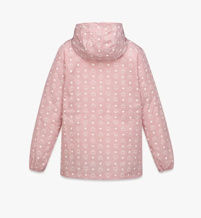 Veste coupe-vent à capuche en nylon recyclé avec imprimé Monogram